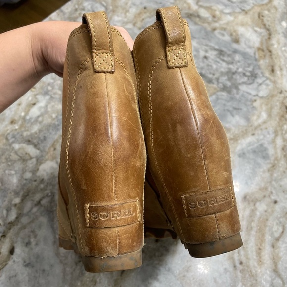 Sorel Lea Wedge Leather Boots Women’s 7.5 - Picture 8 of 11